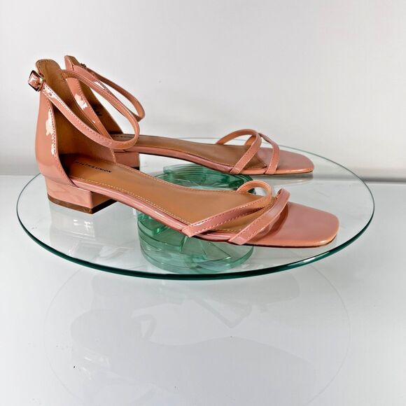 14th & Union Jemma Sandals Pink Patent Leather Pink Ankle Strap - Picture 1 of 9